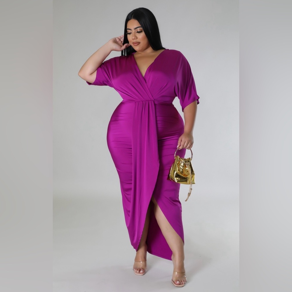 Chic Magenta Asymmetrical Dress